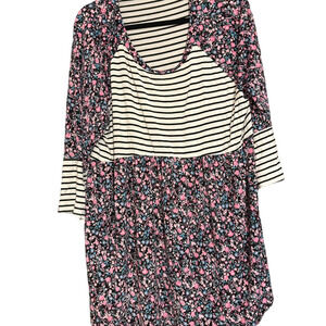 Honeyme Floral and Striped Top